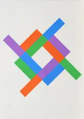 Max Bill, Rhythmus um ein weißes Quadrat, 1985, Farbserigrafie auf Velin