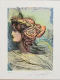 Ernst Fuchs, Ohne Titel, Farblithografie auf Velin