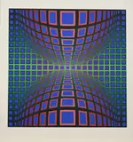 Ohne Titel by Victor Vasarely, Farbserigrafie auf Karton, sold Mar 2018