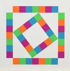 Ohne Titel by Max Bill, 1980, Farbserigrafie auf FA 5 FABRIANO 50% COTTON (Wasserzeichen), sold Jun 2018