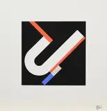 Walter Dexel, Das schräge U, 1971, Farbserigrafie auf Velin