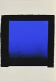 Rupprecht Geiger, blau - schwarz, 1965, Farbserigrafie auf Büttenkarton