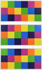 Richard Paul Lohse, 3 x 3 Farbgleichungen, 1980, Jeweils: auf Schoellershammer