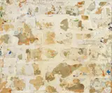 François Dufrêne, Auktion 401, Los 157, 1973, Decollage (Plakate) und Lack auf Leinwand