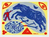 Auktion 404, Los 769 by A. R. Penck, 1996, Farbserigrafie auf Büttenkarton, sold Dec 2017