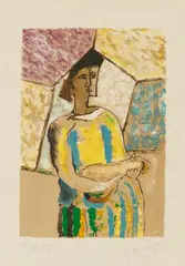 Auktion 404, Los 413 by Georges Braque, 1945, Farblithografie auf Velin, mittig gefalzt, sold Dec 2017