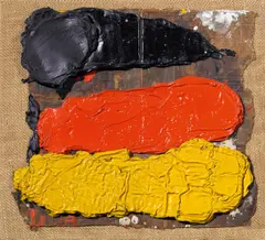 Auktion 404, Los 829 by Bernd Schwarzer, 1980-1982, Öl auf Karton auf Sackleinen auf Holz, sold Dec 2017
