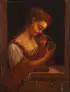 Blowing Bubbles by Continental School, Oil on canvas, offered Apr 2014