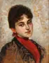 Luigi Da Rios, Portrait of a Young Beauty, Oil on artist board