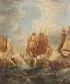 Peter Mulier The Elder, Aftermath of a Naval Battle, Oil on canvas