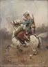 Alphonse de Neuville, A Cavalry Soldier, Oil on wood panel