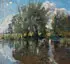 Edgard Wiethase, Wooded Landscape with Figures Bathing, Oil on canvas