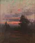 Barbizon School, Landscape at Dusk, Oil on canvas