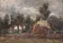 Isidore Meyers, Landscape with Haystack, Oil on wood panel