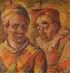 Harlequins by Lester Raymer, Oil on masonite, offered Apr 2014