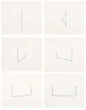 Fred Sandback, Serie von 6 Lithographien (Six Lithographs) (J. 22-27, S. & G. 1975.12–1975.17), 1975, The complete set of six lithographs in blue, on handmade paper, with full margins