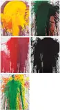 Hermann Nitsch, Motiv I - V, 2014, Five giclée prints in colours, on stretched canvases
