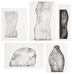 Giuseppe Penone, Images de pierres (Pictures of Stones), 1993, The complete set of five lithographs printed from marble slabs, on BFK Rives paper, with full margins