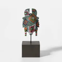 Hybrid Mask II (K’peliye’e) by Yinka Shonibare, 2021, Hand-painted resin mask, on brass plinth, sold Sep 2025