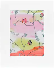Laura Owens, Untitled, 2001, Lithograph in colours with hand-cut fabric collage, on wove paper, with full margins