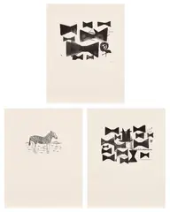 René Daniëls, Elba - Sint Helena (Saint Helena), 1987, The complete set of three etching and aquatints, on wove paper, with full margins, the sheets loose (as issued), all contained in the original cardboard portfolio with printed artist's name and title