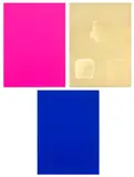 Yves Klein, Monochrome und Feuer (Monochrome and Fire) (Krefeld Triptych)