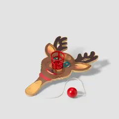 Paddle Ball Game (Reindeer Paddle) by Jeff Koons, 2000, Thermoprint in colours, on birchwood paddleboard, with painted metal, wooden ball and string, contained in the original , sold Sep 2025