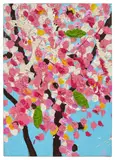 Damien Hirst, Rejoicing Blossom, from Paper Blossoms (PB843), 2021, Unique oil painting, on card, mounted to birch ply frames, with canvas webbing around the edges (as issued)