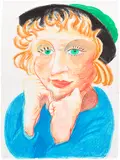 David Hockney, Celia with Green Hat, from Moving Focus (T.G. 274, M.C.A.T. 268), 1984, Lithograph in colours, on HMP handmade paper, the full sheet