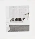 David Hockney, Cushions (S.A.C. 64), 1968, Etching and aquatint, on Crisbrook handmade paper, with full margins