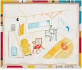 David Hockney, Conversation in the Studio, from Moving Focus (T.G. 271, M.C.A.T. 260), 1984, Lithograph in colours, on TGL handmade paper, with full margins