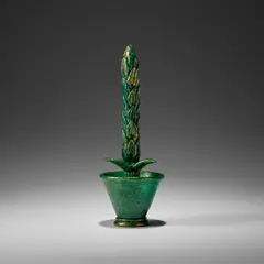 'Cactus', from the 'Piante Grasse' series by Napoleone Martinuzzi, circa 1930, Coloured iridescent pulegoso glass with applied gold leaf, sold Apr 2025