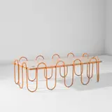 Jean Royere, 'Ondulation' coffee table, circa 1947, Painted metal, Comblanchien limestone