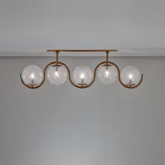 Carlo Scarpa, Rare ceiling light, model no. 208, circa 1935, Mezza filigrana glass, copper