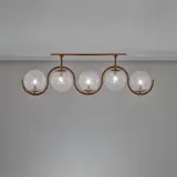 Carlo Scarpa, Rare ceiling light, model no. 208, circa 1935, Mezza filigrana glass, copper