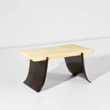 Guglielmo Ulrich, Coffee table, late 1930s, Macassar ebony-veneered wood, Macassar ebony, parchment-covered wood