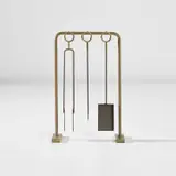 Gio Ponti, Set of fireplace tools, circa 1937, Xantal aluminium bronze, painted iron
