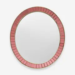 Large mirror, model no. 1608 by Fontana Arte, circa 1956, Mirrored glass, coloured mirrored glass, brass, painted wood, sold Apr 2025