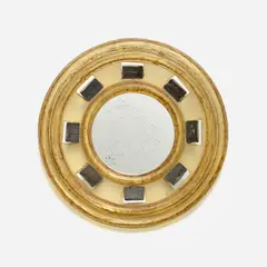 Rare mirror by Line Vautrin, circa 1965, Talosel resin, mirrored glass, coloured glass, sold Apr 2025