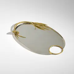Tray by Claude Lalanne, circa 1983, Silver-plated metal, gilt bronze, sold Apr 2025