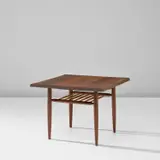Side table by George Nakashima, 1964, Walnut, hickory, sold Apr 2025