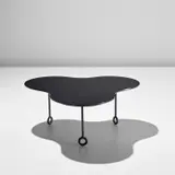 Jean Royere, Coffee table, circa 1955, Painted iron, plastic-laminated wood, painted wood