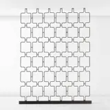 Jean Royere, Room divider, 1950s, Painted metal, nickel, stained sapele mahogany