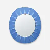 Max Ingrand, Mirror, 1957, Partially sandblasted coloured mirrored glass, mirrored glass, nickel-plated brass