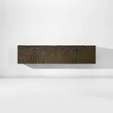 Wall-mounted sideboard, model no. PE-42 by Paul Evans, 1972, Bronzed resin-covered wood, slate, painted wood, sold Apr 2025
