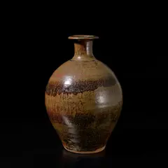 Bernard Leach, Large bottle vase, circa 1965, Stoneware, iron and wood ash glaze