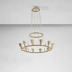 Rare ceiling light, model no. 2041 by Gino Sarfatti, circa 1946, Painted aluminum, brass, sold Apr 2025
