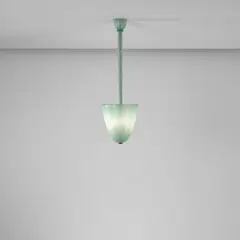 Carlo Scarpa, Ceiling light, circa 1935, Mezza filigrana coloured glass, brass