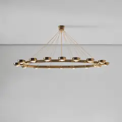 Gino Sarfatti, Chandelier, model no. 2022C, circa 1948, Brass, glass
