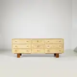 Guglielmo Ulrich, Rare chest of drawers, circa 1935, Parchment-covered wood, walnut, brass